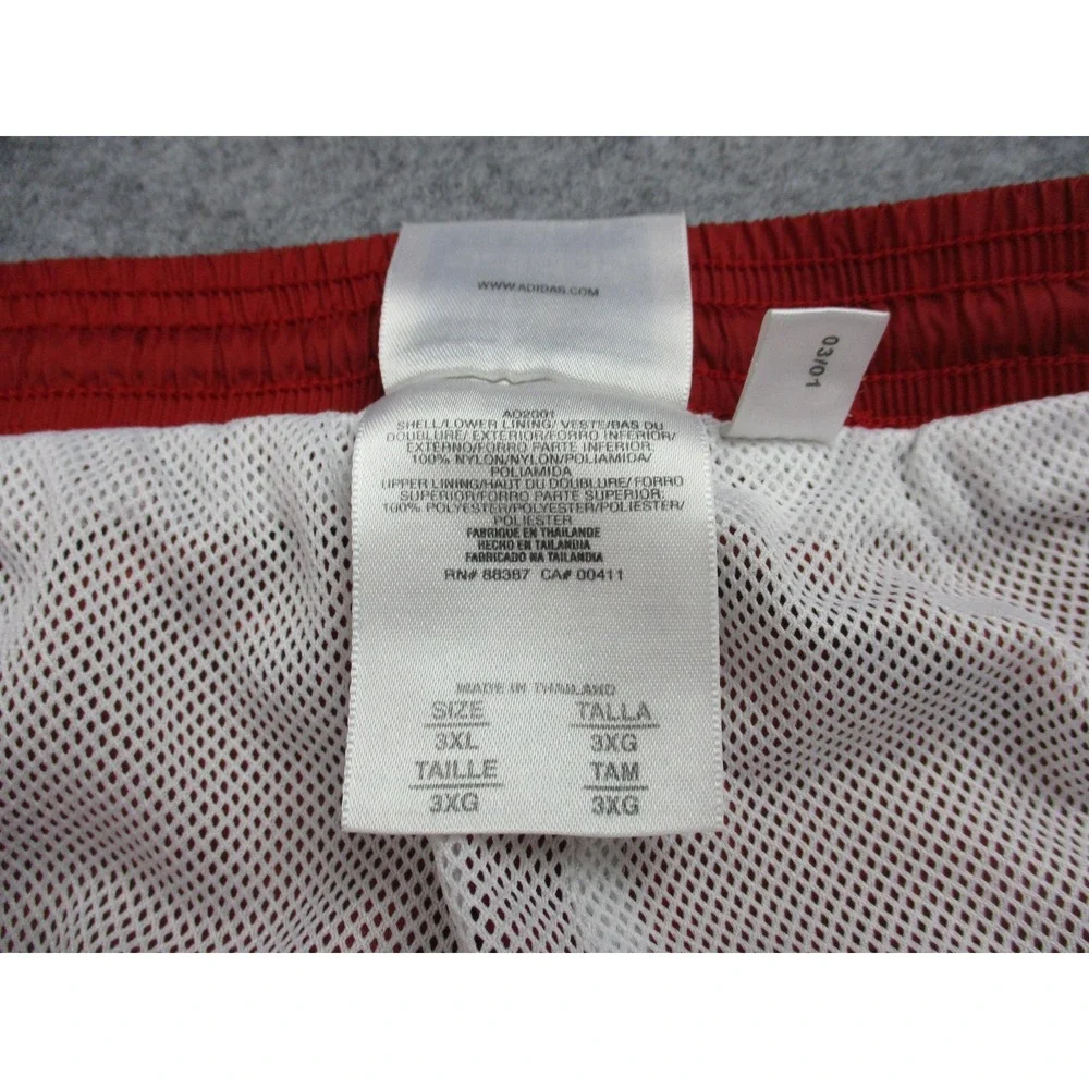 VINTAGE Adidas Pants Mens 3XL XXXL Red White Adidas Team Mesh Track Pockets